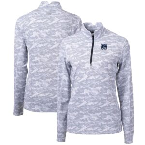 Women's Cutter & Buck Charcoal New Hampshire Wildcats Traverse Camo Stretch Quarter-Zip Pullover Top