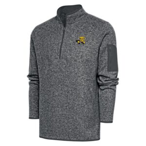 Men's Antigua  Heather Charcoal Wichita State Shockers Fortune Quarter-Zip Jacket