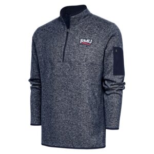 Men's Antigua  Heather Navy Robert Morris Colonials Fortune Quarter-Zip Pullover Jacket