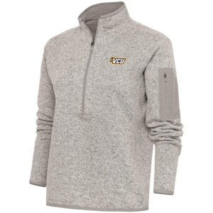 Women's Antigua  Oatmeal VCU Rams Fortune Half-Zip Jacket