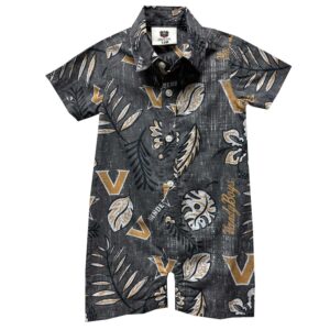 Infant Wes & Willy Black Vanderbilt Commodores Vintage Floral Romper