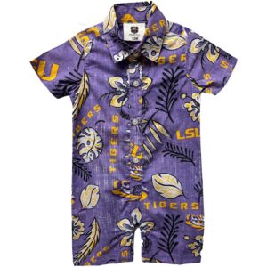 Infant Wes & Willy Purple LSU Tigers Vintage Floral Romper