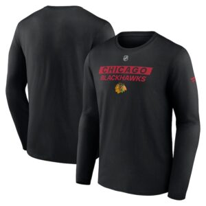 Men's Fanatics  Black Chicago Blackhawks Authentic Pro Core Primary Long Sleeve T-Shirt