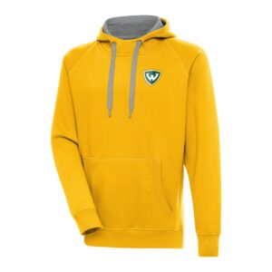 Men's Antigua  Gold Wayne State Warriors Victory Pullover Hoodie