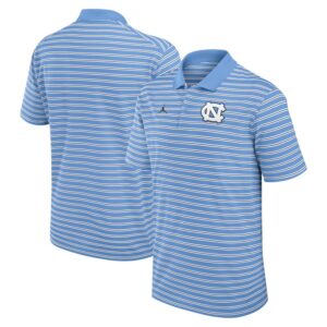Men's Jordan Brand Carolina Blue/White North Carolina Tar Heels Primetime Victory Striped Performance Polo