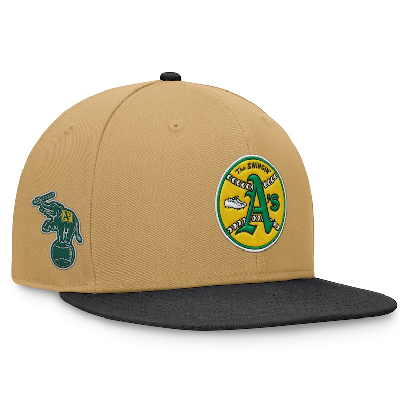 Men's Fanatics Khaki/Black Athletics Heritage Two-Tone Fitted Hat