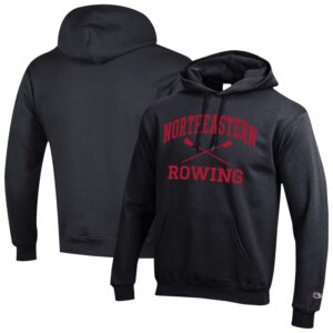 Men's Champion Black Northeastern Huskies Rowing Eco Powerblend Pullover Hoodie