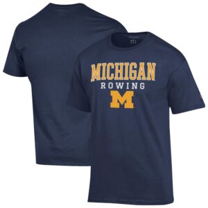 Men's Champion Navy Michigan Wolverines Rowing Jersey T-Shirt