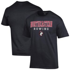 Men's Champion Black Northeastern Huskies Rowing Jersey T-Shirt