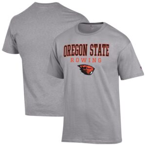Men's Champion Gray Oregon State Beavers Rowing Jersey T-Shirt