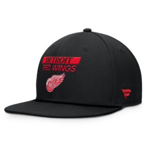 Men's Fanatics Black Detroit Red Wings Authentic Pro Prime Snapback Hat