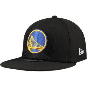 Men's New Era Black Golden State Warriors Blackout Shadow Logo 59FIFTY Fitted Hat