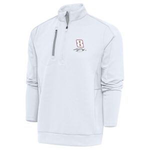 Men's Antigua White Kyle Busch Generation Quarter-Zip Pullover Top