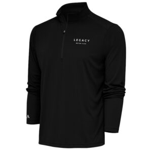 Men's Antigua Black LEGACY Motor Club Tribute Quarter-Zip Pullover Top