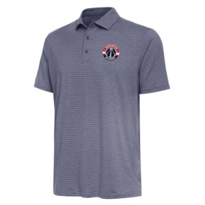 Men's Antigua Heather Navy Washington Wizards Scheme Polo