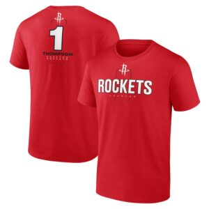 Men's Amen Thompson Red Houston Rockets Behind The Back Name & Number T-Shirt