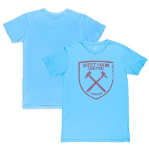 Men's 1863FC  Light Blue West Ham United Mono Crest Slub T-Shirt