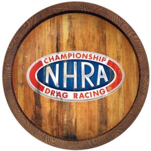 NHRA Championship Drag Racing 20.25'' Distressed Faux Barrel Top Sign