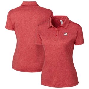Women's Cutter & Buck Heather Red Richmond Flying Squirrels Clique Charge Active Polo