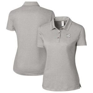Women's Cutter & Buck Heather Gray Richmond Flying Squirrels Clique Charge Active Polo