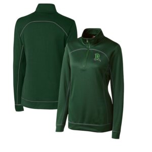 Women's Cutter & Buck Green Dayton Dragons Clique Helsa Performance Half-Zip Sweatshirt