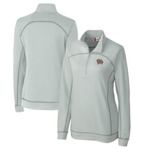 Women's Cutter & Buck Gray Norfolk Tides Clique Helsa Performance Half-Zip Sweatshirt
