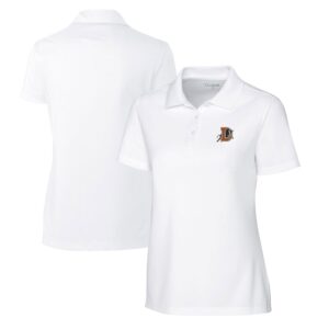 Women's Cutter & Buck  White Durham Bulls Clique Spin Eco Performance Pique Women's Polo