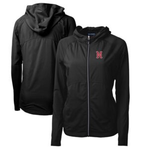 Women's Cutter & Buck Black Nashville Sounds Adapt Eco Knit Hybrid Recycled Raglan Full-Zip Jacket