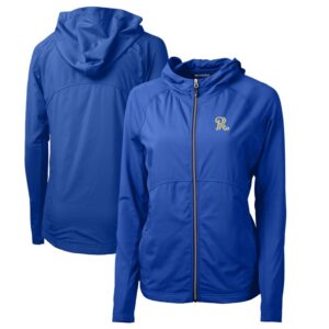 Women's Cutter & Buck Blue Frisco RoughRiders Adapt Eco Knit Hybrid Recycled Raglan Full-Zip Jacket
