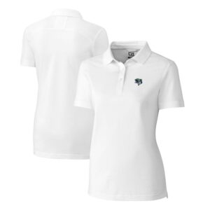 Women's Cutter & Buck White Gwinnett Stripers Advantage Tri-Blend Pique Polo