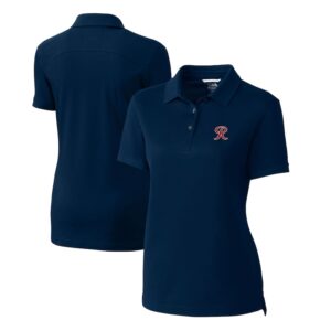 Women's Cutter & Buck Navy Tacoma Rainiers Advantage Tri-Blend Pique Polo