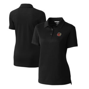 Women's Cutter & Buck Black Rochester Red Wings Advantage Tri-Blend Pique Polo