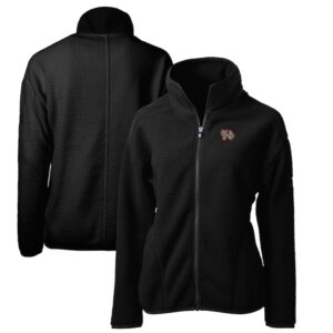 Women's Cutter & Buck Black Norfolk Tides Cascade Eco Sherpa Full-Zip Fleece Jacket