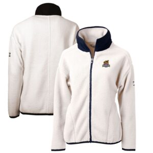 Women's Cutter & Buck Oatmeal Toledo Mud Hens Cascade Eco Sherpa Full-Zip Fleece Jacket