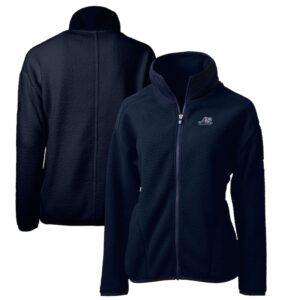 Women's Cutter & Buck Navy West Michigan Whitecaps Cascade Eco Sherpa Full-Zip Fleece Jacket
