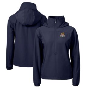 Women's Cutter & Buck Navy Toledo Mud Hens Charter Eco Recycled Half-Zip Anorak Jacket
