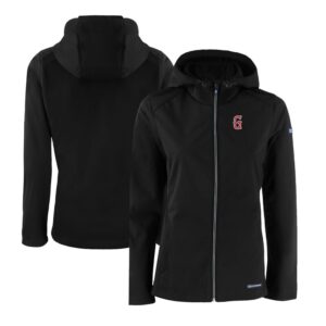 Women's Cutter & Buck  Black Greenville Drive Evoke Eco Softshell Recycled Full-Zip Jacket