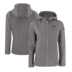Women's Cutter & Buck  Steel Rocket City Trash Pandas Evoke Eco Softshell Recycled Full-Zip Jacket