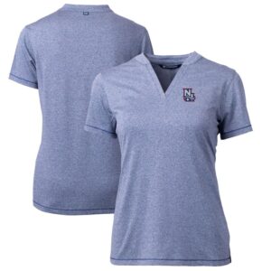 Women's Cutter & Buck  Heather Navy New Hampshire Fisher Cats Forge DryTec Heathered Stretch Blade Top