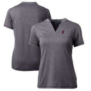 Women's Cutter & Buck  Heather Charcoal Round Rock Express Forge DryTec Heathered Stretch Blade Top