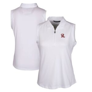 Women's Cutter & Buck  White Frisco RoughRiders Forge DryTec Stretch Sleeveless Polo