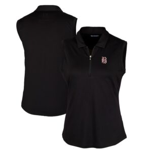 Women's Cutter & Buck  Black Birmingham Barons Forge DryTec Stretch Sleeveless Polo