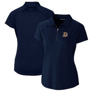 Women's Cutter & Buck  Navy Durham Bulls Forge DryTec Raglan Stretch Polo