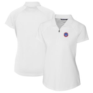 Women's Cutter & Buck  White South Bend Cubs Forge DryTec Raglan Stretch Polo
