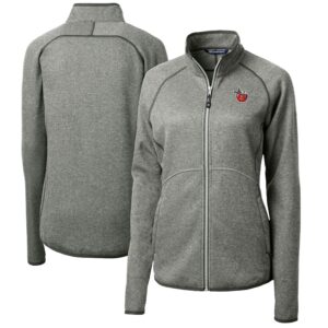 Women's Cutter & Buck  Heather Gray Fort Wayne TinCaps Mainsail Sweater-Knit Full-Zip Jacket