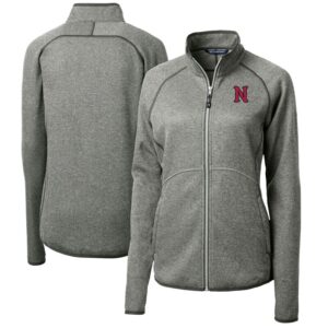 Women's Cutter & Buck  Heather Gray Nashville Sounds Mainsail Sweater-Knit Full-Zip Jacket