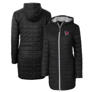 Women's Cutter & Buck Black Buffalo Bisons Rainier Primaloft Eco Insulated Hooded Long Coat