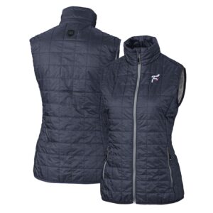 Women's Cutter & Buck Heather Navy Reading Fightin Phils Rainier PrimaLoft Eco Insulated Full-Zip Puffer Vest