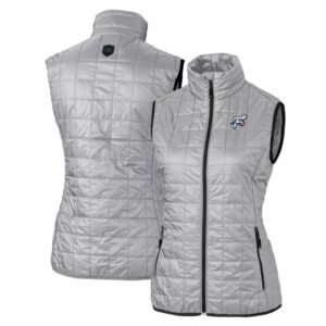 Women's Cutter & Buck Gray Reading Fightin Phils Rainier PrimaLoft Eco Insulated Full-Zip Puffer Vest