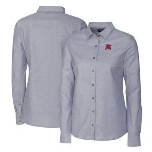 Women's Cutter & Buck Charcoal Richmond Flying Squirrels Stretch Oxford Long Sleeve Tri-Blend Button-Up Dress Shirt